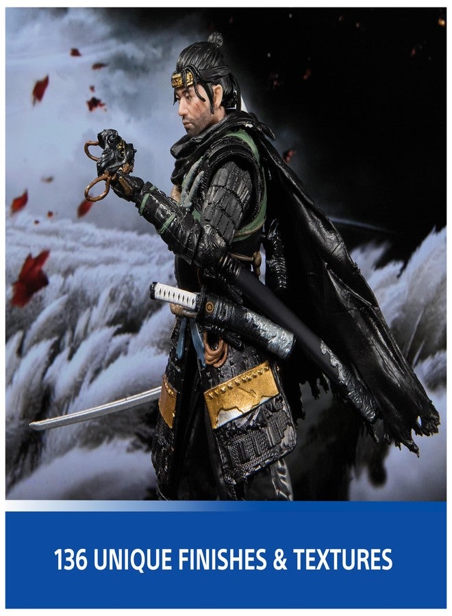 PlayStation بلاي ستيشن، تمثال عمل ساموراي جين ساكاي 6 بوصة من لعبة شبح تسوشيما و 2 ملحقات، مجموعة الأشكال، لعشاق وجامعي PS5 من عمر 17 سنة فما فوق - Image 4