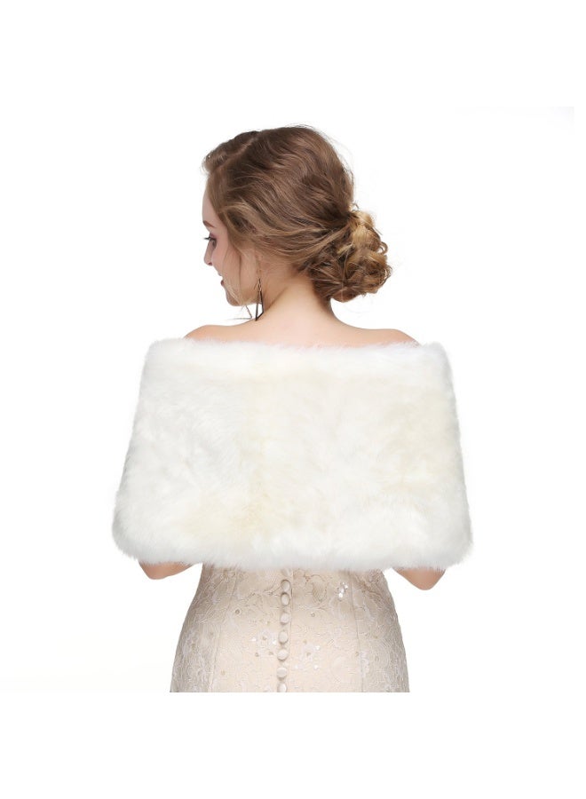 Faux Fur Shawl Wrap Stole Shrug Winter Bridal Wedding Cover Up - Image 5