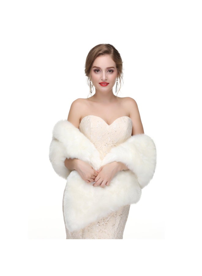 Faux Fur Shawl Wrap Stole Shrug Winter Bridal Wedding Cover Up - Image 4