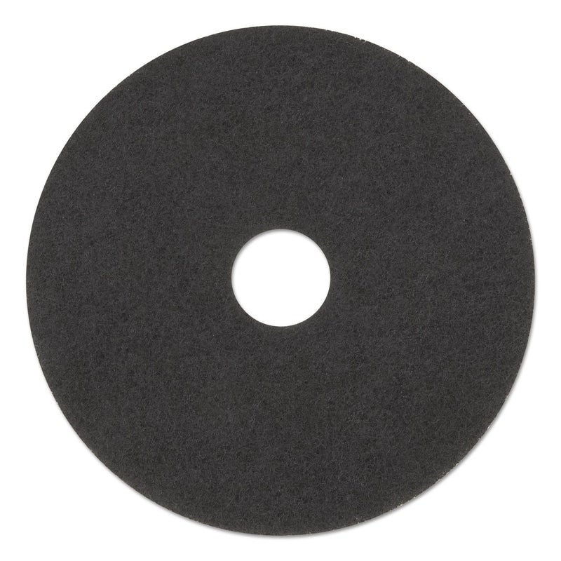 Boardwalk BWK4012BLA 12 in Diameter Stripping Floor Pads  Black 5Carton - Image 1