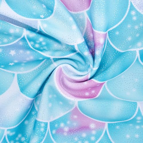 JiAmy Leotards for Girls Gymnastics, Long Sleeve Sparkly Dance Biketards with Shorts Ballet Tumbling Outfit Blue 9-10 Years - Image 4