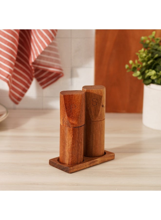 ألبرتو مجموعة الملح والفلفل من البرتو مكونة من 2 قطع من خشب الأكاسيا البني الغامق - Image 3