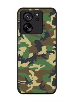 Stylizedd Rugged Black Edge case for Xiaomi 13T / Xiaomi 13T Pro, Slim fit Soft Case Flexible Rubber Edges Anti Drop TPU Gel Thin Cover - Jungle Camo  - Image 1