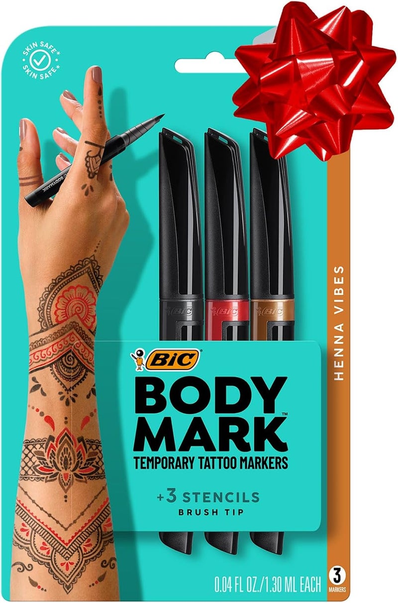 بودي مارك أقلام وشوم مؤقتة BIC BodyMark، بألوان متنوعة، عدد 8 قطع - Image 1