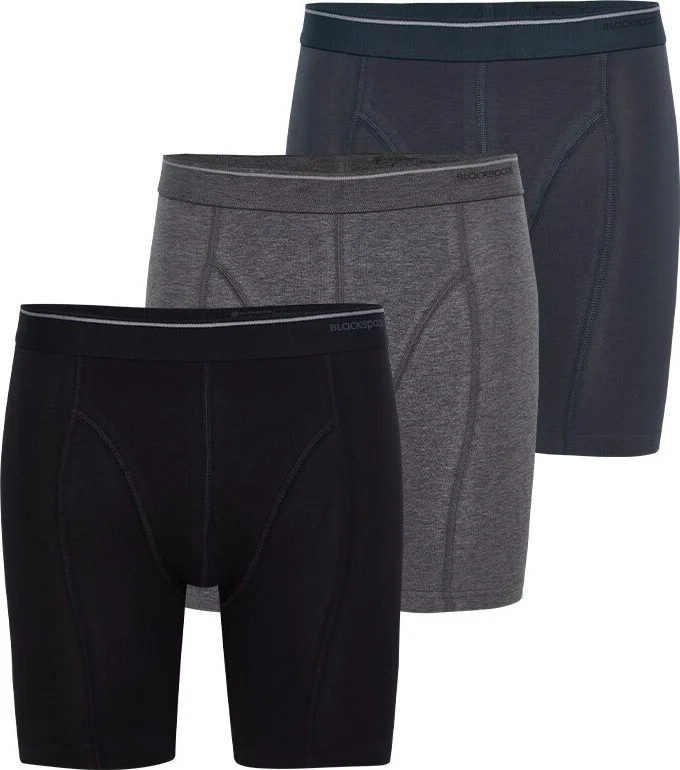 Blackspade Men's Boxer 3 Pack Tender Cotton 9683 - Black Antra Melange Anthracite