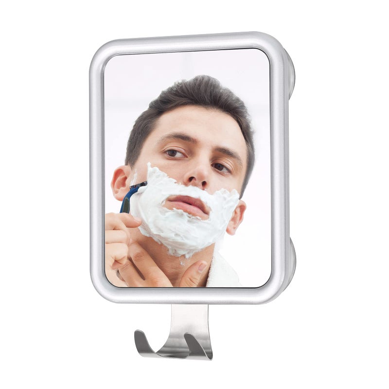 Ettori Shower Mirror Fogless for Shaving with 4 Suctions Anti Fog Mirror for Shower Bathroom Vanity Bathtub Razor Holder for Men