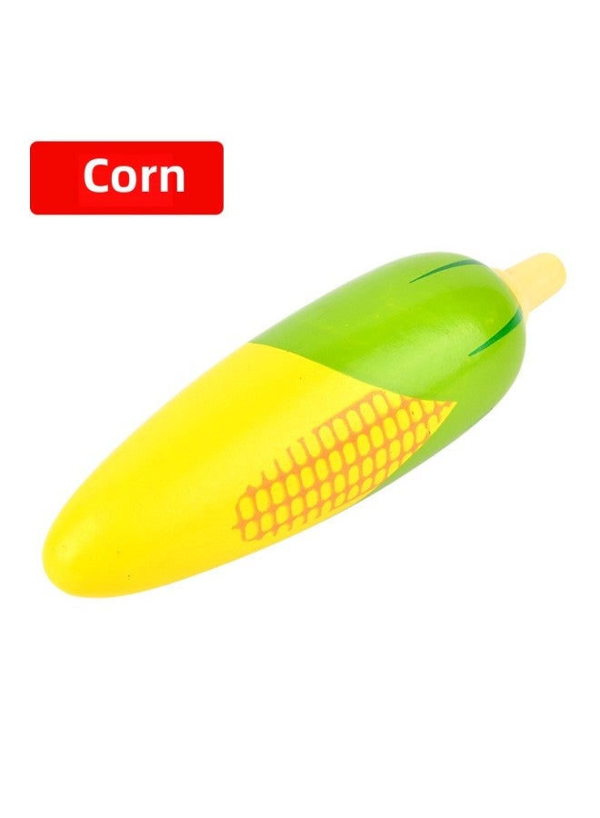 Yiwang Vegetables Cut To See Children's Wooden Toys Play House Magnetic Cut To Play Toys Sold Alone-Color:Large Corn (not Cut) - Image 1