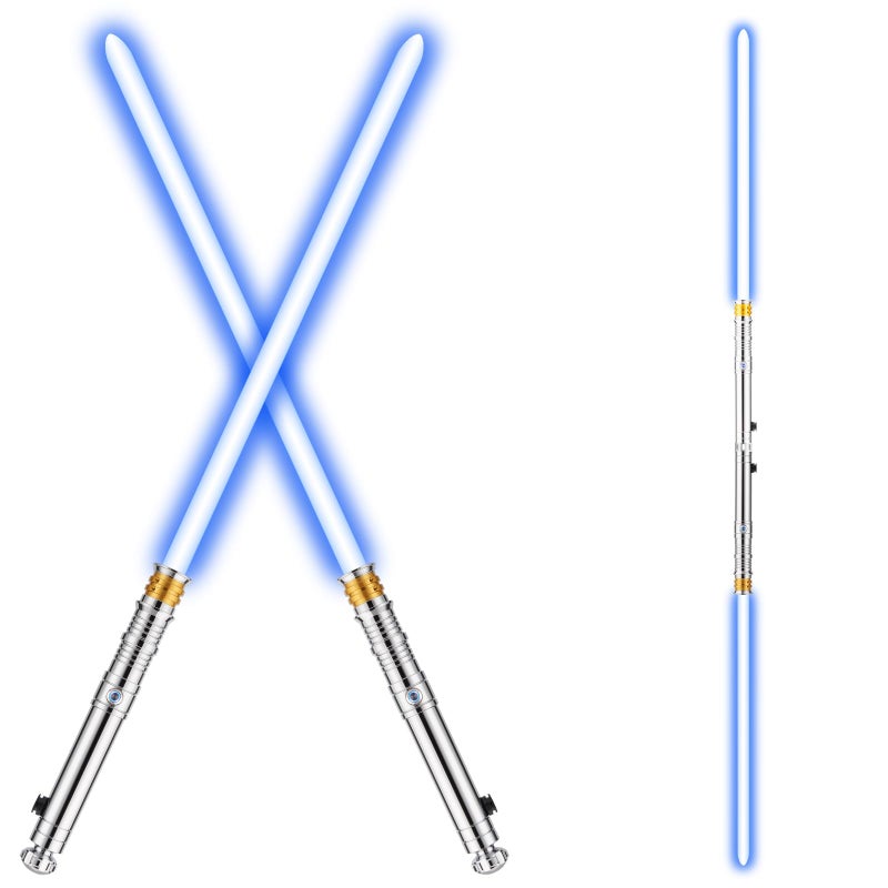 Saberforms 2 Pack Lightsabers 2 in 1 Dueling Light Saber with 12 RGB Colors 16 Sound Fonts and Motion Control Force FX Lightsaber with Retro Weathered Handle and Replaceable Blade for Adults Kids - Image 3