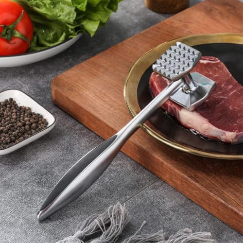 Trifecta Steel Meat Mallet Tenderizing Tool Meat Pounder Non-Slip Handle Easy to Clean Kitchen Tool for Tenderizing Steak, Beef, and Poultry, Solid Chrome-Plated Solid Aluminum Construction (Set of 1) - Image 3
