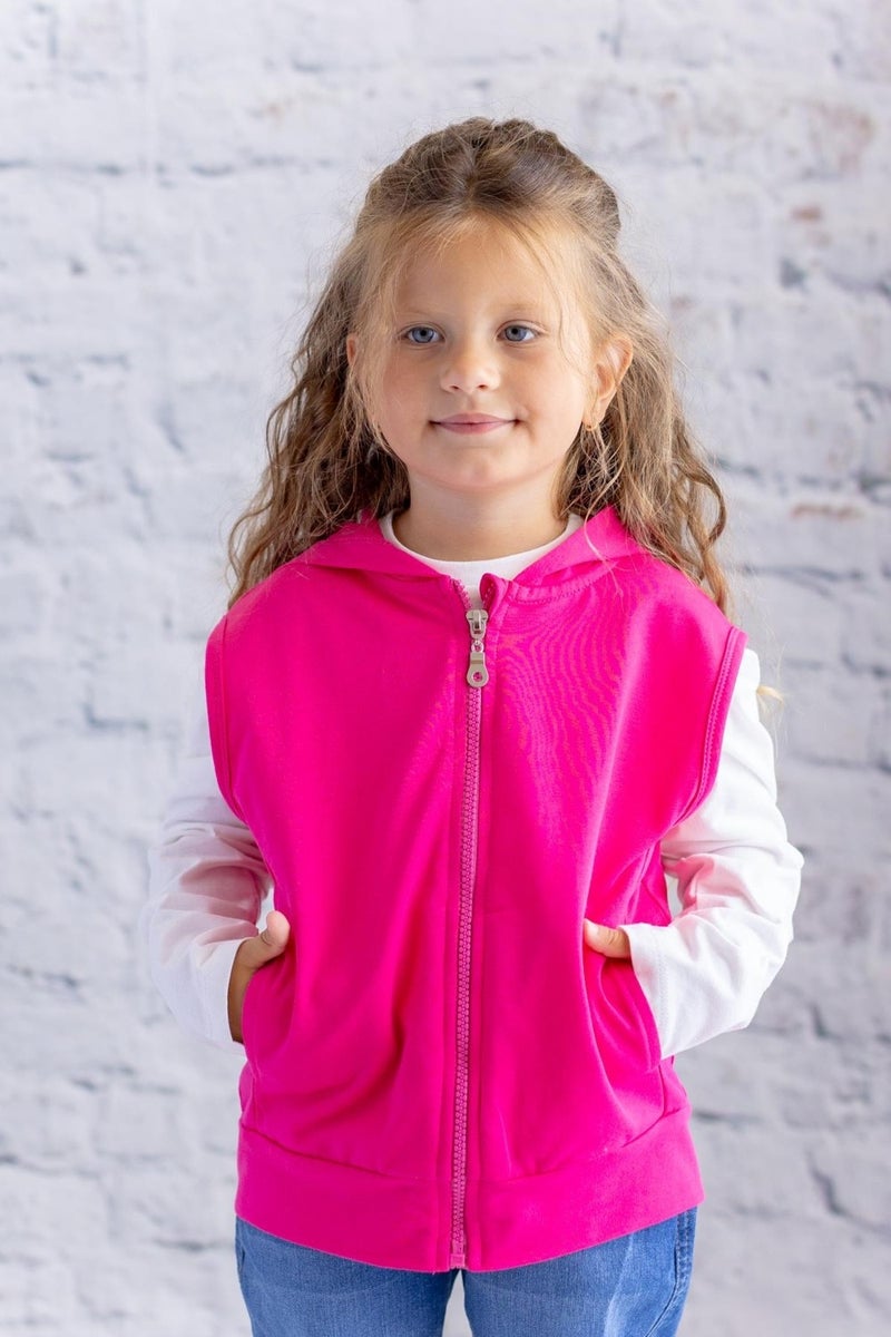 Zeyland Kids Basic Hooded Vest - Fusya 