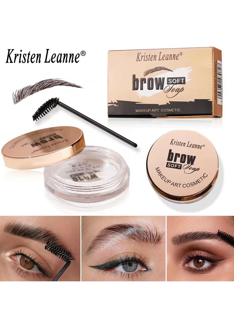 Kristen Leanne - Eyebrow Soap Kit Eyebrow Styling Soap Gel Brows Shaping Cream Waterproof Long Lasting Eyebrows Styling Wax Eyebrow Gel for Natural Brows Shaping Defining - Image 1