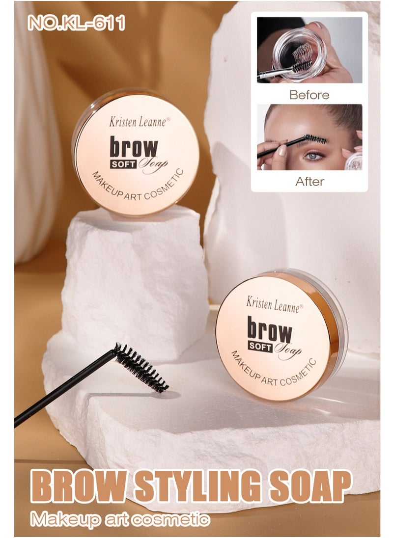 Kristen Leanne - Eyebrow Soap Kit Eyebrow Styling Soap Gel Brows Shaping Cream Waterproof Long Lasting Eyebrows Styling Wax Eyebrow Gel for Natural Brows Shaping Defining - Image 1