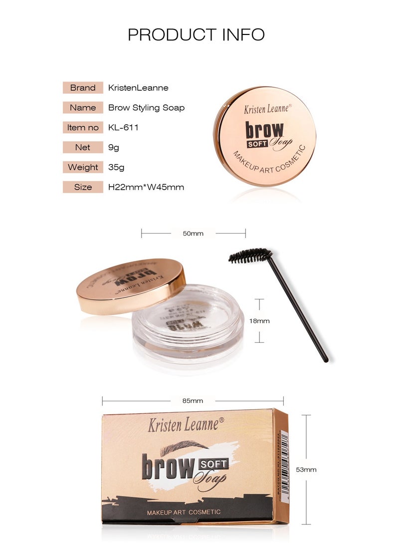 Kristen Leanne - Eyebrow Soap Kit Eyebrow Styling Soap Gel Brows Shaping Cream Waterproof Long Lasting Eyebrows Styling Wax Eyebrow Gel for Natural Brows Shaping Defining - Image 1