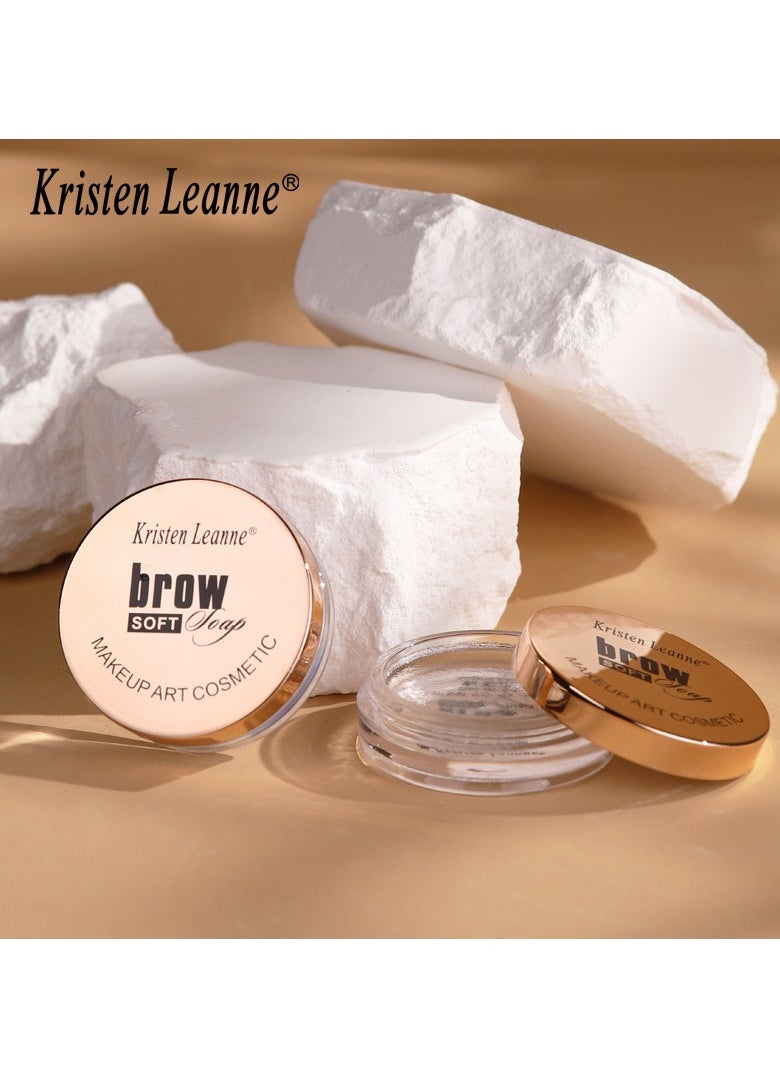 Kristen Leanne - Eyebrow Soap Kit Eyebrow Styling Soap Gel Brows Shaping Cream Waterproof Long Lasting Eyebrows Styling Wax Eyebrow Gel for Natural Brows Shaping Defining - Image 1