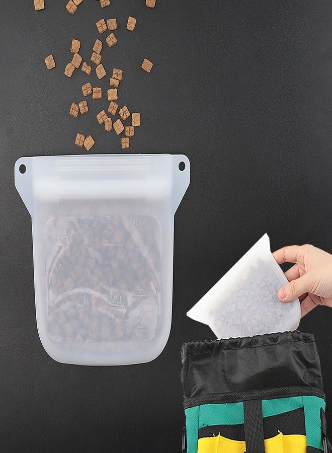 Astfys Dog Treat Training Pouch Accessory Keep Dog Food Fresh and Training Convenient Silicone Dog Food Storage Bag, Oil and Water Resistant, Ensuring Dry Training Bags (L, White) - Image 1