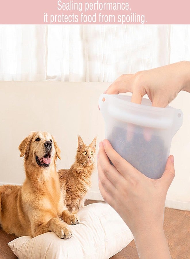 Astfys Dog Treat Training Pouch Accessory Keep Dog Food Fresh and Training Convenient Silicone Dog Food Storage Bag, Oil and Water Resistant, Ensuring Dry Training Bags (L, White) - Image 5