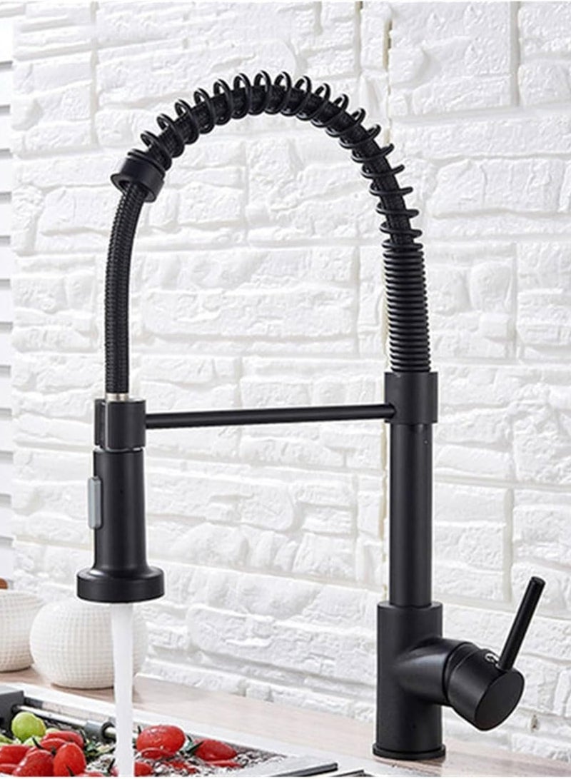 XiuWoo Kitchen Faucet Pull Out Sprayer countertop Mount Matte Black Mixer Faucet 360 Degree Swivel Kitchen Sink hot and Cold Water Faucet - Image 2