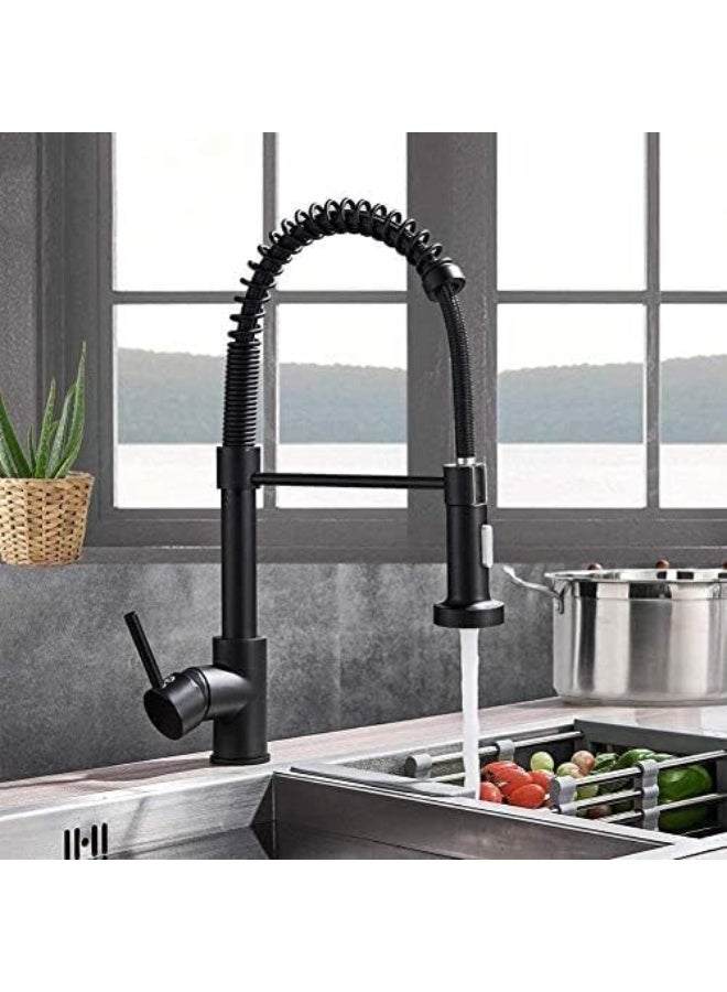 XiuWoo Kitchen Faucet Pull Out Sprayer countertop Mount Matte Black Mixer Faucet 360 Degree Swivel Kitchen Sink hot and Cold Water Faucet - Image 5