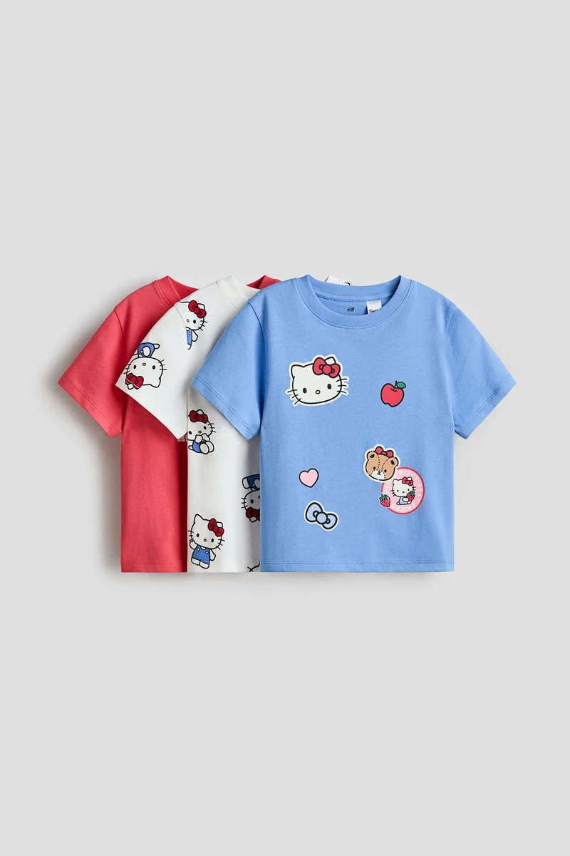 H&M 3-pack printed jersey tops