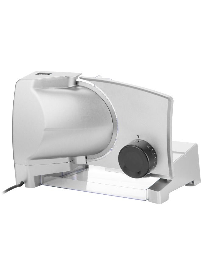 سنكور Sencor Removable Stainless Steel Cutting Disc and Food Carriage with Stoppers Electric Food Slicer 100 W ‎SFS 3050SL Silver - Image 2