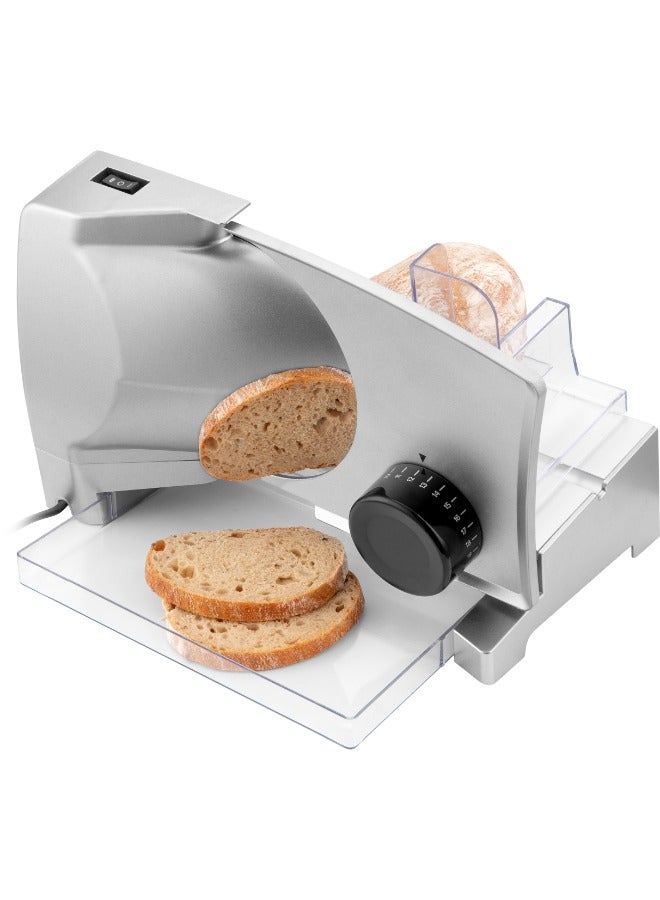 سنكور Sencor Removable Stainless Steel Cutting Disc and Food Carriage with Stoppers Electric Food Slicer 100 W ‎SFS 3050SL Silver - Image 3