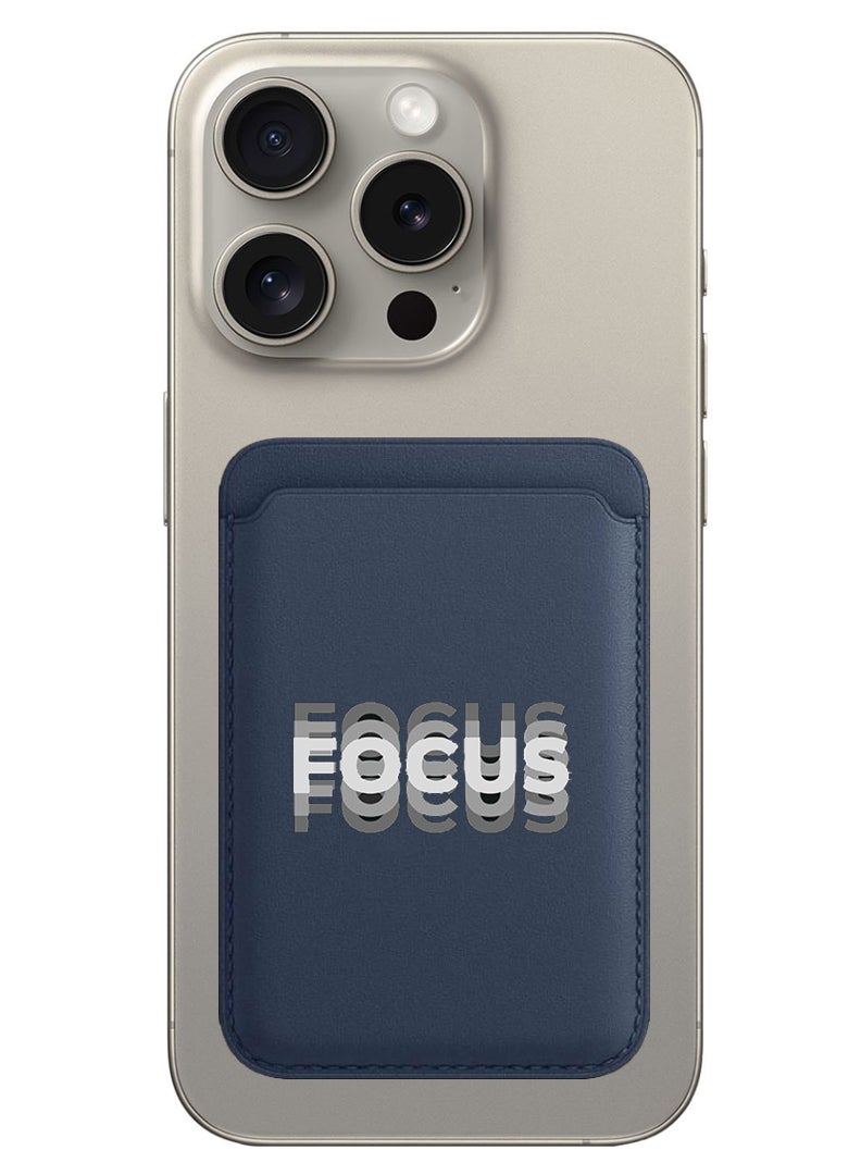 Theodor Magnetic Wallet, Compatible with MagSafe Wallet, for iPhone Wallet, for iPhone 16/15/14/13/12 Series, Not for iPhone 13/12 mini, 3 Card Holder, Vegan Leather, Navy - Focus - Image 1