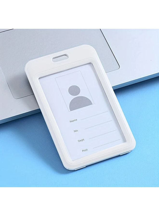 5 حافظة بطاقة تعريف بيضاء عمودية شفافة للعمل والمدرسة والحرم الجامعي - Image 1