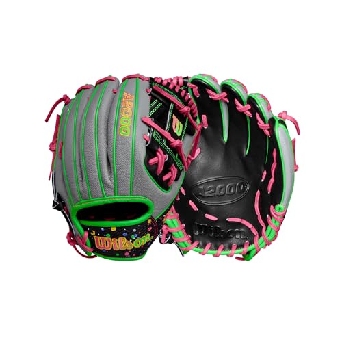 Wilson Winter 2024 A2000 1786 11.5" Infield Baseball Glove - Grey/Green/Pink, Right Hand Throw - Image 1