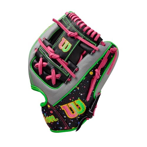 Wilson Winter 2024 A2000 1786 11.5" Infield Baseball Glove - Grey/Green/Pink, Right Hand Throw - Image 4