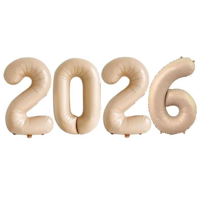 GOER 2026 Foil Number Balloons for 2026 New Year Eve Festival Party Supplies Graduation Decorations Caramel32 Inch - Image 3