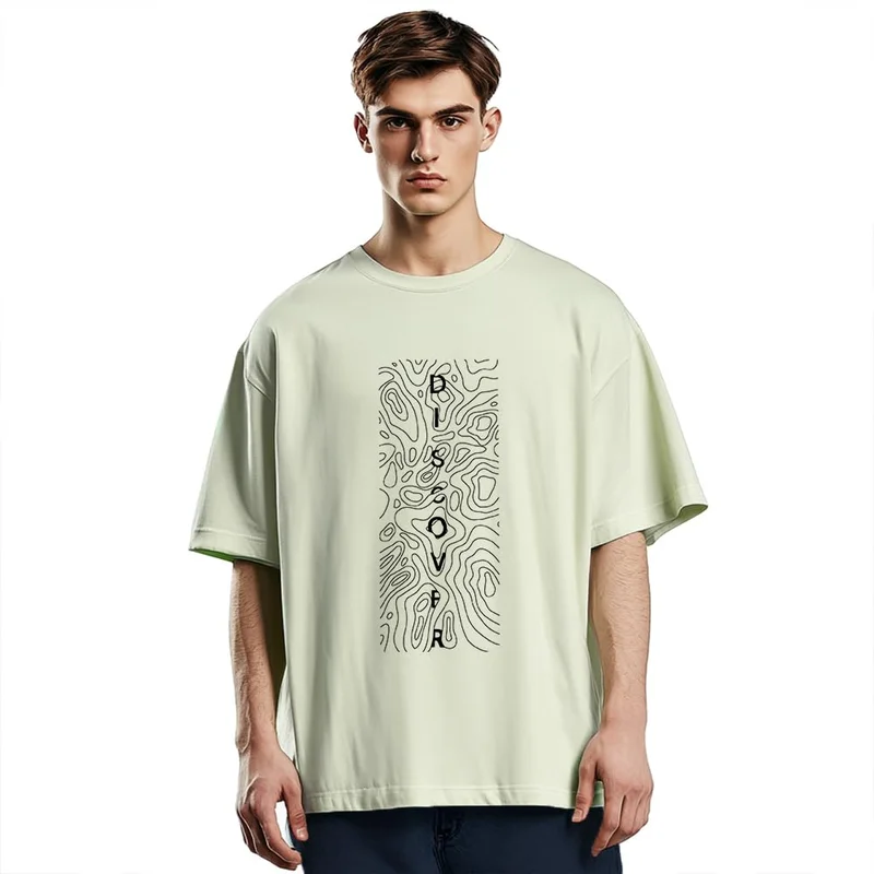 NOBERO Graphic Print Oversized T-Shirt for Men