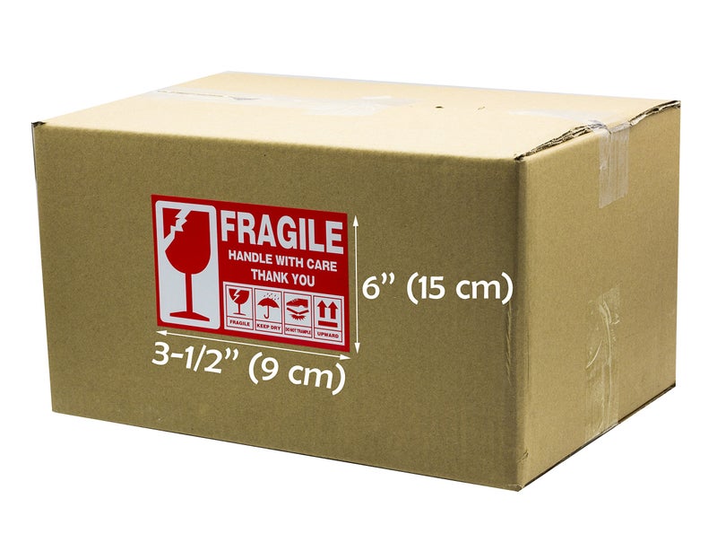 LDS Industry Large (6" X 3½") Shipping Labels 300 pcs Fragile Handle with Care Warning Stickers Keep Dry Upward Do Not Trample - Image 3