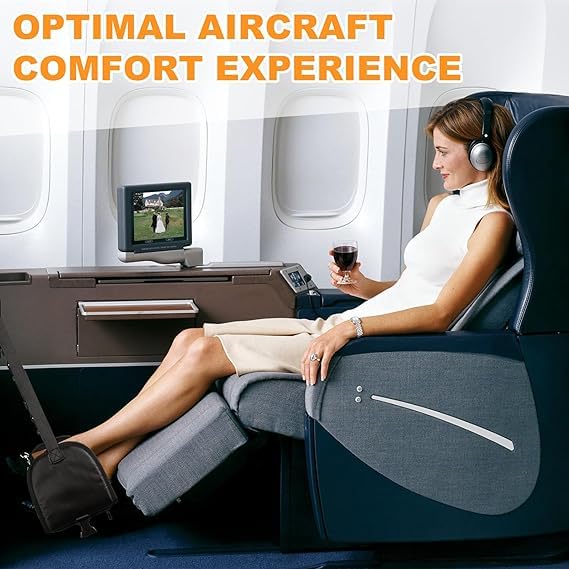 LAKSHMINARAYAN SALES Airplane Travel Flight Foot Rest Adjustable Foot Hammock with Support Plates Storage Bag for Relaxing Your Feet During Journeys  - Image 2