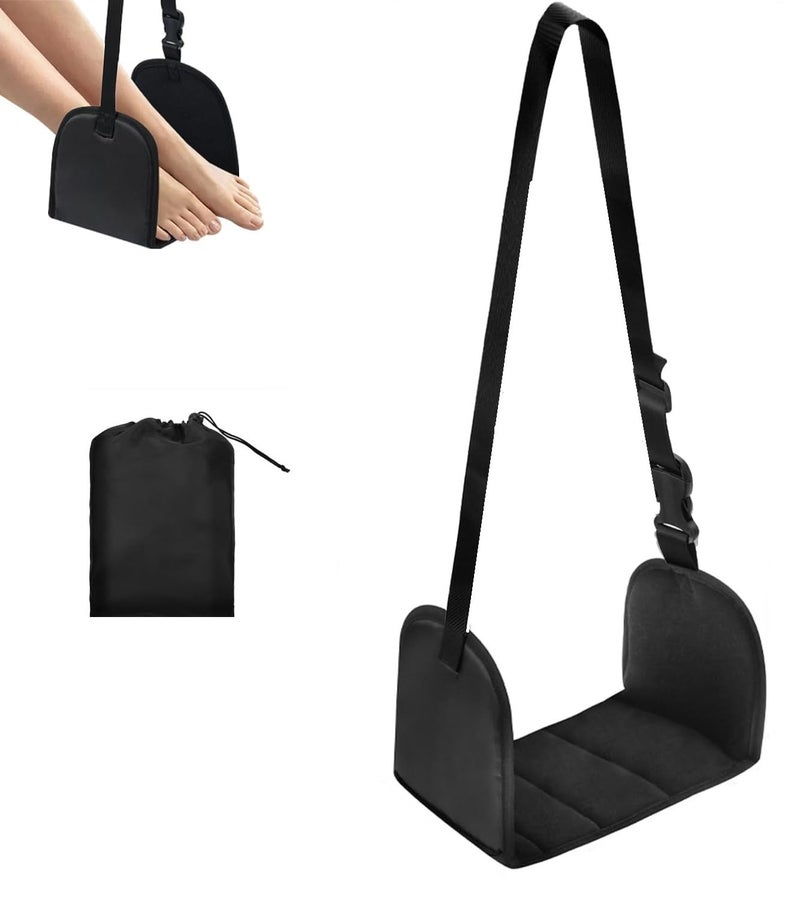 LAKSHMINARAYAN SALES Airplane Travel Flight Foot Rest Adjustable Foot Hammock with Support Plates Storage Bag for Relaxing Your Feet During Journeys  - Image 1