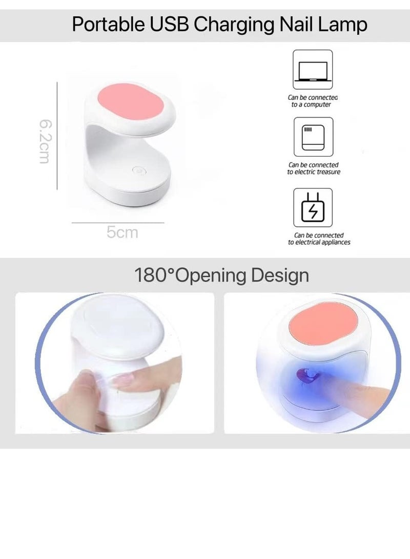 مصباح أظافر LED صغير بالأشعة فوق البنفسجية، مصباح جل طلاء الأظافر صغير، مصباح USB محمول للأظافر بقدرة 16 وات، - Image 3