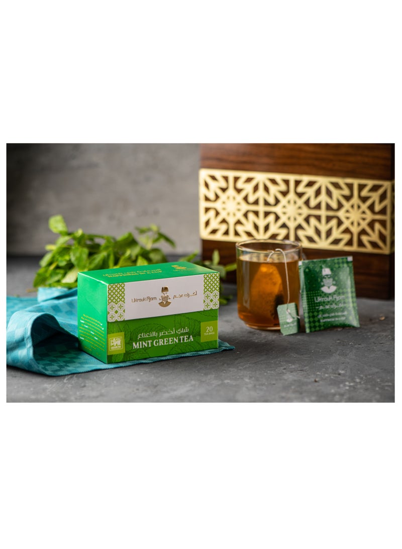 Ukrouk Ajam Ukrouk Ajam Pure Ceylon Mint Green Tea (20 Envelope Tea Bags)  - Image 1