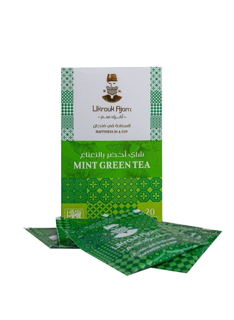 Ukrouk Ajam Ukrouk Ajam Pure Ceylon Mint Green Tea (20 Envelope Tea Bags)  - Image 4