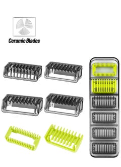 SYOSI Guards with Case Fit for One Blade Hybrid Electric Shaver QP2520 QP2530 QP2620 QP2630 QP6510 QP6520, 1/2/3/5mm Beard Trimmer Guide Comb Replacement with A Storage Case, PC Material (7Pcs)  - Image 1