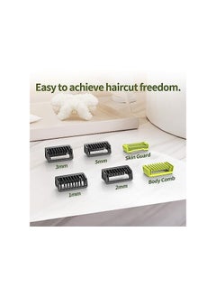 SYOSI Guards with Case Fit for One Blade Hybrid Electric Shaver QP2520 QP2530 QP2620 QP2630 QP6510 QP6520, 1/2/3/5mm Beard Trimmer Guide Comb Replacement with A Storage Case, PC Material (7Pcs)  - Image 2