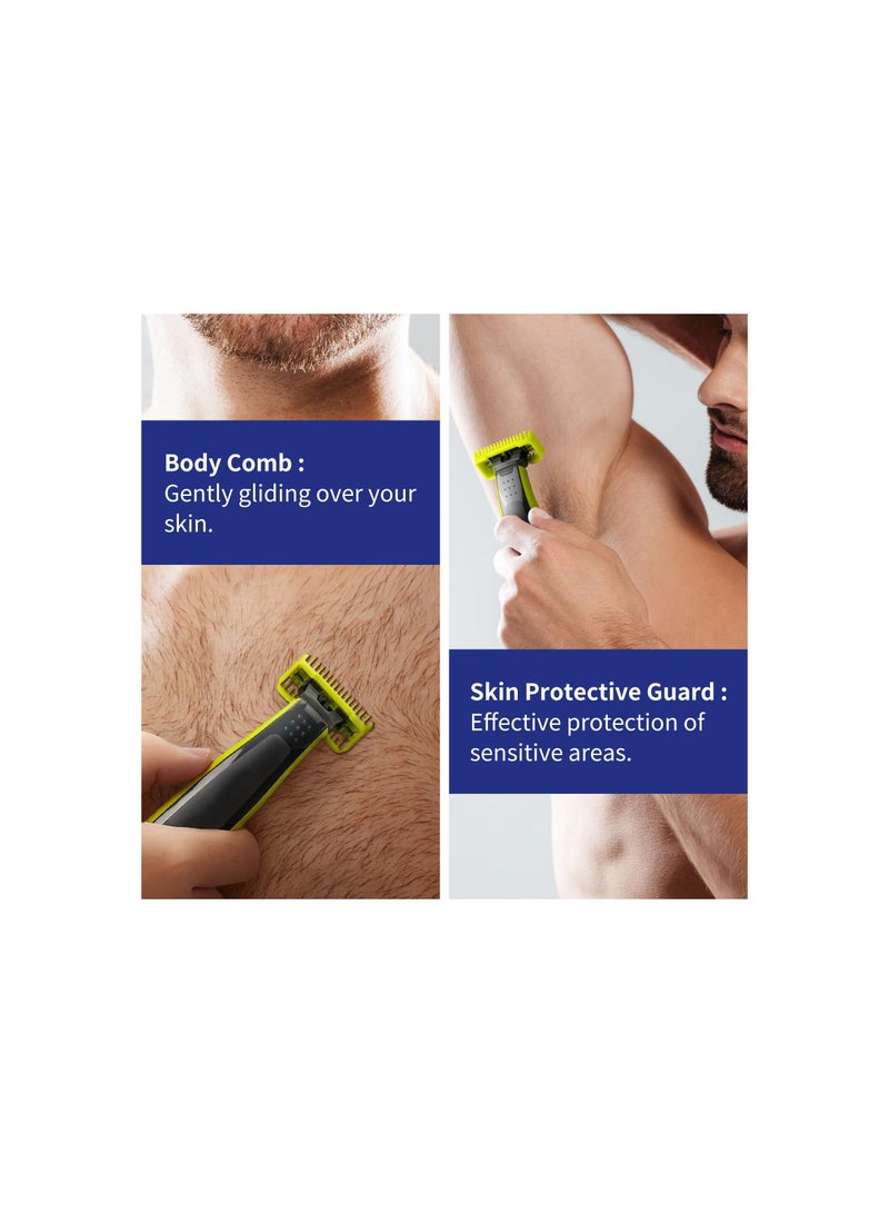 SYOSI واقيات مع حافظة مناسبة لماكينة الحلاقة الكهربائية الهجينة ذات الشفرة الواحدة QP2520 QP2530 QP2620 QP2630 QP6510 QP6520، مشط بديل لقص اللحية 1/2/3/5 مم مع حافظة تخزين، مادة البولي كربونات (7 قطع) - Image 4