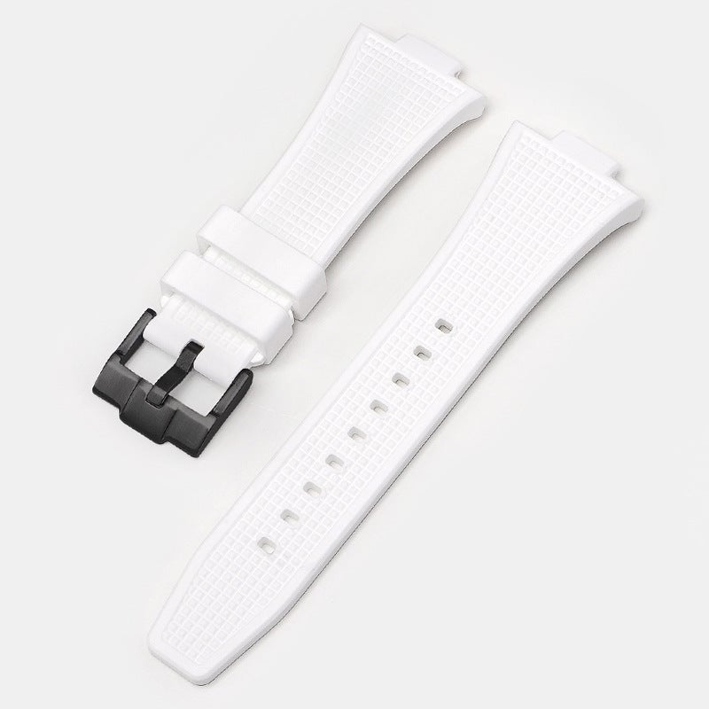 Generic 1 x 5 pcs PRX Series Watch Bands Silicone 12mm White + black buckle 