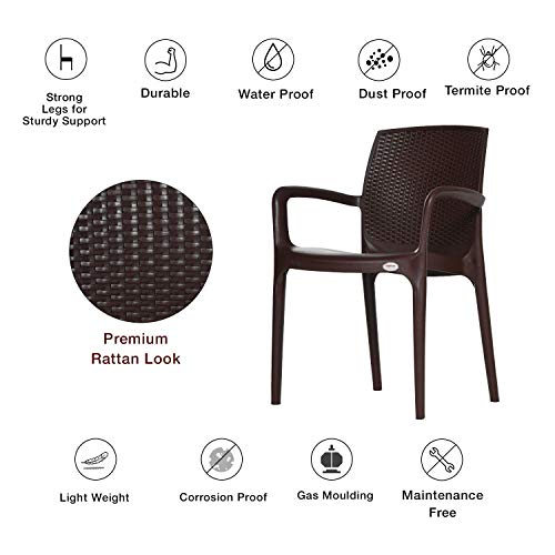 SkyGlamour Supreme Texas Chair | Heavy Plastic Chair for Home | Office | Garden | Indoor/Outdoor Use (Color: Globus Brown; Qnt: 1 Pc.) - Image 4