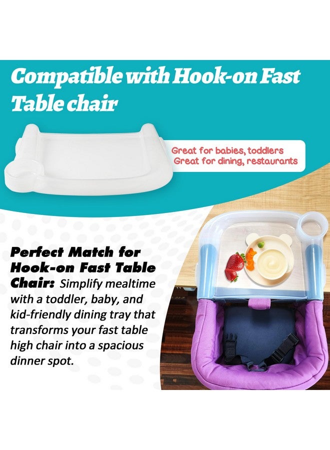 LuQiBabe Baby Dining Tray Compatible with in-gle-sina Fast Table Chair Portable Baby Feeding Tray for Clip-On Hook-on Table Chair Ideal for Toddler Perfect for Meal, Restaurant - Clear Plastic - Image 3