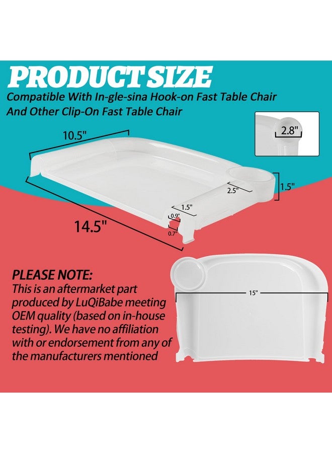 LuQiBabe Baby Dining Tray Compatible with in-gle-sina Fast Table Chair Portable Baby Feeding Tray for Clip-On Hook-on Table Chair Ideal for Toddler Perfect for Meal, Restaurant - Clear Plastic - Image 2
