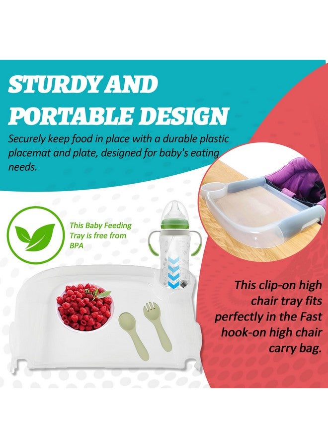 LuQiBabe Baby Dining Tray Compatible with in-gle-sina Fast Table Chair Portable Baby Feeding Tray for Clip-On Hook-on Table Chair Ideal for Toddler Perfect for Meal, Restaurant - Clear Plastic - Image 4