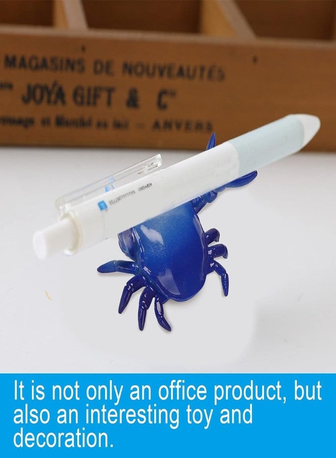 Pxiryanlow Dark Blue Creative Crab Pen Holder Weightlifting Crabs Pen Stand Storage Rack, Office Desktop Decoration, Pencil Holders Desk Supplies Holders and Dispensers, Desk Accessories and Workspace Organizers - Image 3