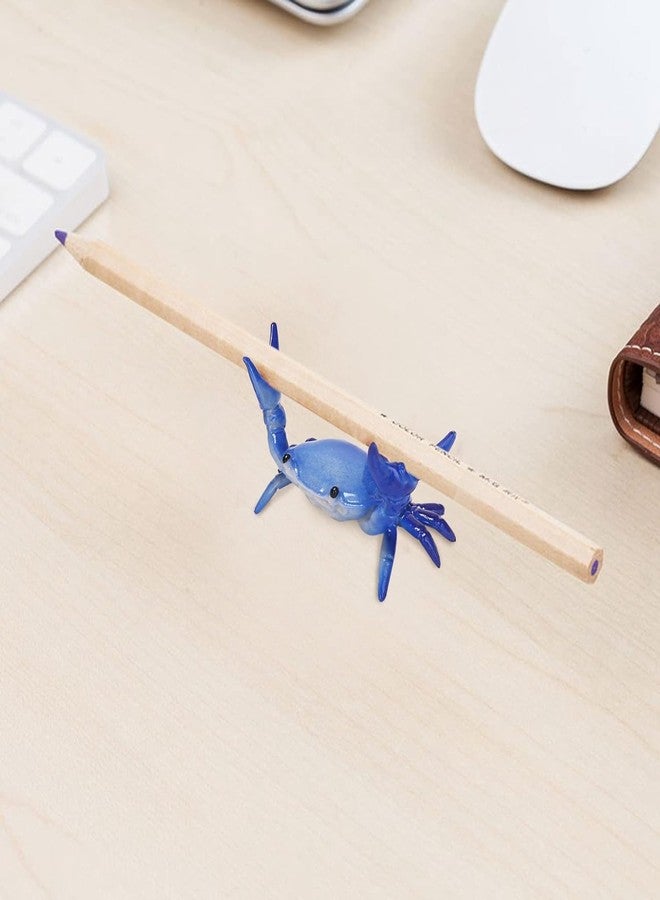 Pxiryanlow Dark Blue Creative Crab Pen Holder Weightlifting Crabs Pen Stand Storage Rack, Office Desktop Decoration, Pencil Holders Desk Supplies Holders and Dispensers, Desk Accessories and Workspace Organizers - Image 2