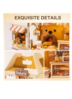 Robotime Rolife 3D Wooden Puzzle Food Box Shop DIY Miniature House Kit Teddy's Breadbox DS033 Decorative DIY Crafts/Birthday Gifts/Home Decor For Girls&Boys Teens&Adults  - Image 3