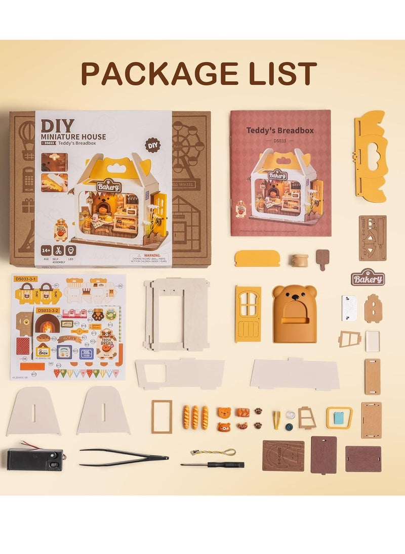 روبوتايم Rolife 3D خشبية لغز الغذاء مربع متجر DIY مصغرة البيت كيت تيدي بريدبوكس DS033 ديكور DIY الحرف / هدايا عيد ميلاد / ديكور المنزل للفتيات والفتيان المراهقين والكبار  - Image 2