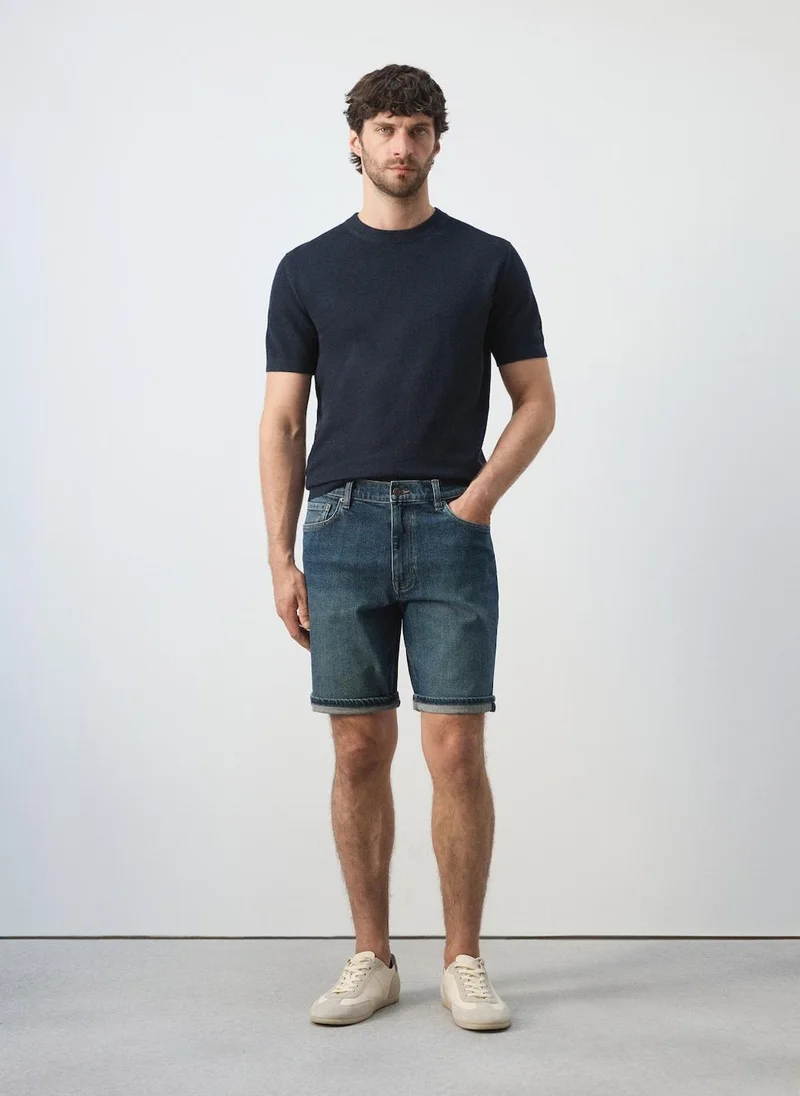 Mango Man  Slim-fit denim bermuda shorts for Men | Best Price UAE